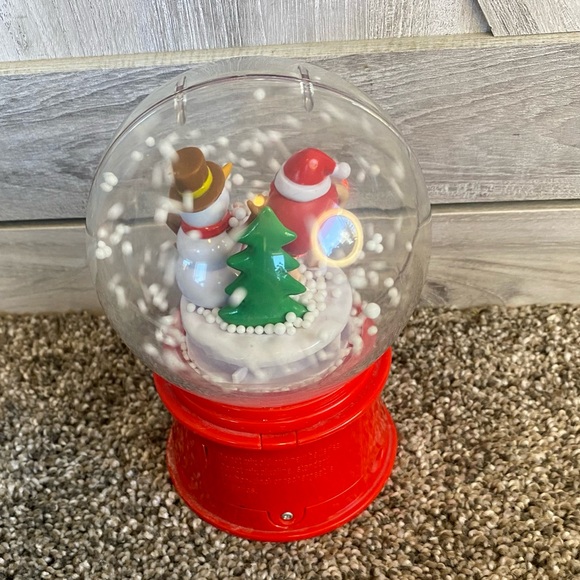 M&M's Musical Lights Snow Globe With Red Character And Frosty Snowman Waterless - Picture 9 of 13
